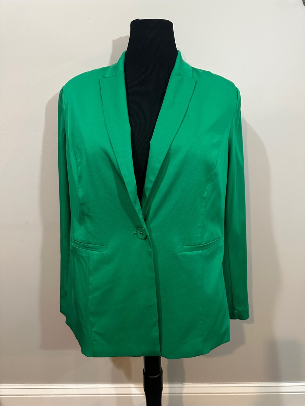 NWT Torrid Lightweight Emerald Green Single-Button Blazer, Size 00 (Plus)